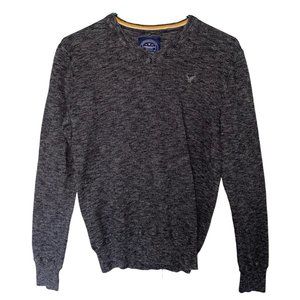 American Eagle Pullover V-neck long Sleeve Sweater Gray